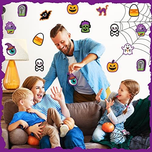 60pcs Halloween Paper Cutouts para decoração de placa de aviso, 10 estilos de estilos coloridos de mini-bulletim