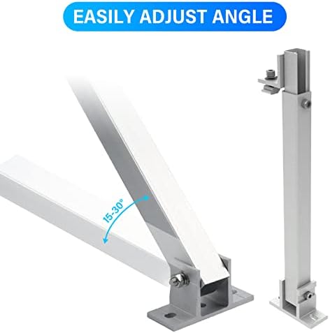 Suportes de montagem do painel solar nofaner, 15 a 30 ° de alumínio de inclinação solar ajustável Painel de liga de alumínio, suporta o painel solar de 100w a 600W para telhado, trailer, barco, galpão, caravana