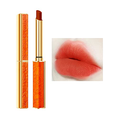 Lip Gloss Gift Lipstick de laranja da moda Delicada e sedosa textura rica e de cores integral e não pegajoso, não é fácil de grudar no brilho dos lábios do levantamento de vidro