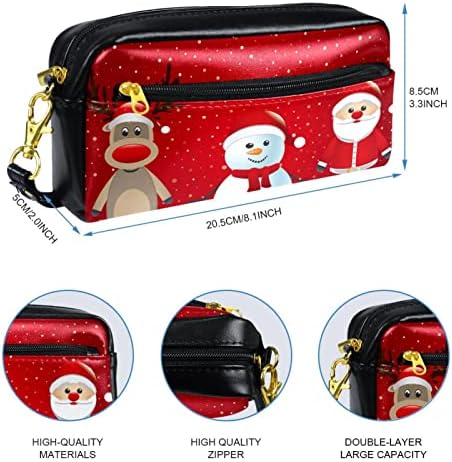 Tbouobt Cosmetic Bag for Women, Bolsas de maquiagem Bolsa de higiene pessoal espaçosa Gift, desenho animado vermelho de Natal