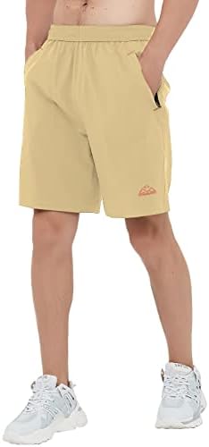 Tbmpoy masculino de 7 '' shorts de caminhada rápida academia seca esportiva esportiva ao ar livre zíper bolsos