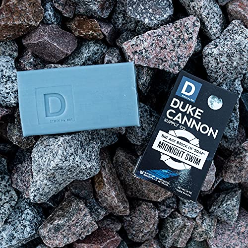 Duke Cannon Supply Co. Big Ass Brick of Soap Bar for Men Midnight Swim Multi-Pack-Superior Grade, aromas extras grandes e masculinos, todos os tipos de pele, sem parabenos, 10 oz