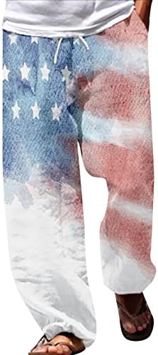 Masculino short masculino calça patriótica American Flag para homens 4 de julho Hippie Harem Calça Baggy Boho Yoga House