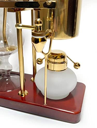 Nispira vintage belga belga luxuoso balanço real sifão siphon cafeteira cafeteira cor de ouro