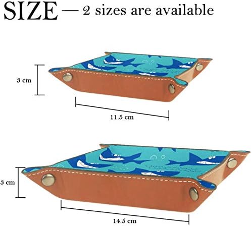 Lyetny Cartoon Blue Shark Animal Animal fofo Organizador marinho Caixa de armazenamento Caixa de cabeceira Caddy bandeja de desktop alteração de carteira de caixa de moeda de caixa