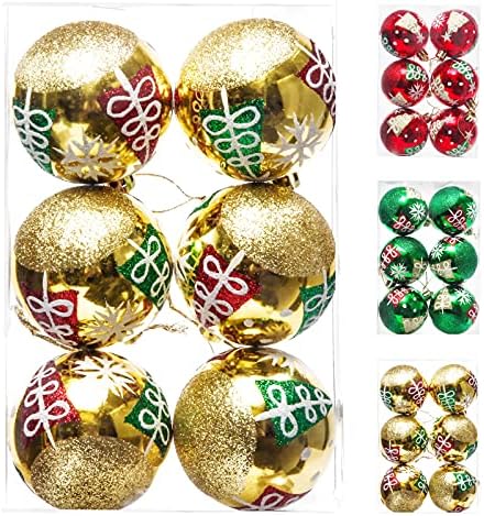Bolas de Natal pintadas Ornamentos, Roomtip 6cm/2,36in Bola de Natal sumptuosa, bolas de árvore em árvores de Natal para eventos