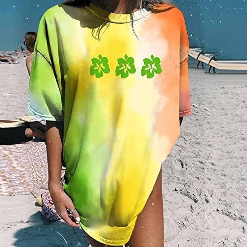 Campa superior para meninas adolescentes Man outono Summer 2023 Manga curta Cotton Graphic Tie Dye Dye Loose Fit Blush Blouse