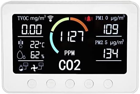 FTVogue Monitor de qualidade do ar para o detector interno de CO2 TVOC multifuncional PM2.5 Testador de temperatura para adegas