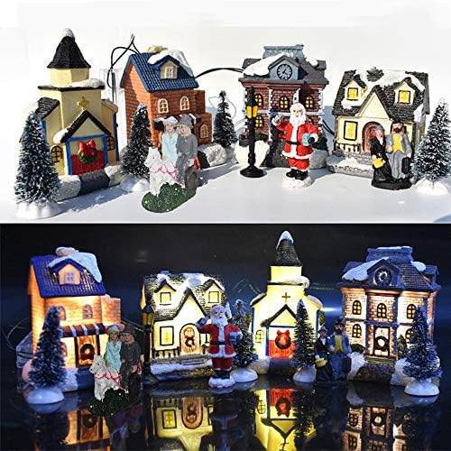 AQXKIT NOVA DORAÇÕES DE NATAL DORAÇÕES LUMININADAS CABINE DE 10 Peças Ornamentos de casa Pequenos Ornamentos de Papai Noel Presentes Confiados