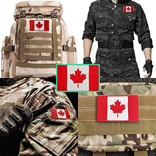 9 manchas de folhas de bordo da bandeira canadense, emblema canadense de folhas de bordo grande bordado de gancho de bordado de bordado de bandeira canadense Patches táticos de equipe tactical TAB Patches para mochilas de chapéus e uniformes de jaquetas etc etc etc etc etc etc