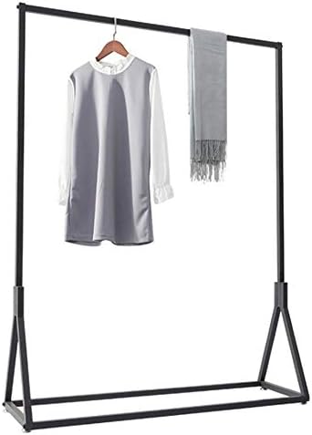 Rail de roupa de metal de roupas de vestuário Rail, simples, forte, portador de carga, sólido / preto / 150cm