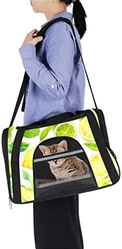 Portador de animais de estimação Padrão amarelo de limão de limão de pet-sidate Pet Travel para gatos, cães cachorros confortam