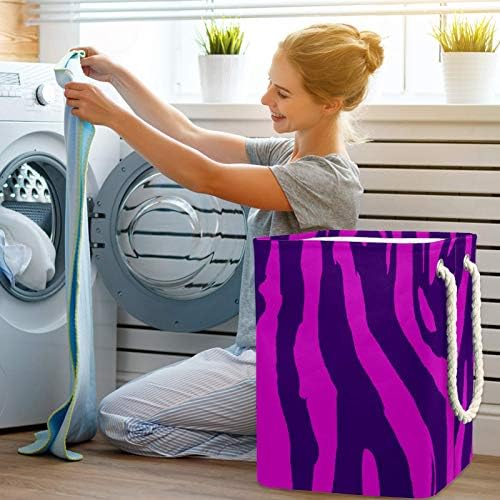 Deyya Purple Tiger Laundry Bestkets cestam altos dobráveis ​​para crianças adultas meninos adolescentes meninas em quartos banheiro