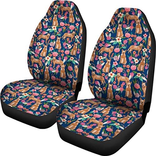 Capas de assento de carro com estampa floral de cão australiano