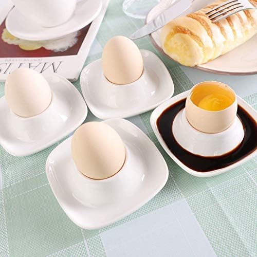 Bandeja de cerâmica de hemotão 2pcs cerâmica ovo xícara de porcelana ovo prateleira ovos cozidos ovos de café da manhã ovo distand stand