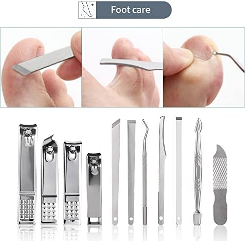 EEOMOIK UNIF Clipper Profissional Kit de grooming Kit Pedicure Kit Ferramentas de cortador de unhas com luxuosas maquiagem