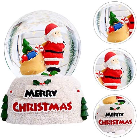 Aboofan Christmas Snow Globe Santa Ball Crystal Ball Ornamentos de mesa de mesa luminos