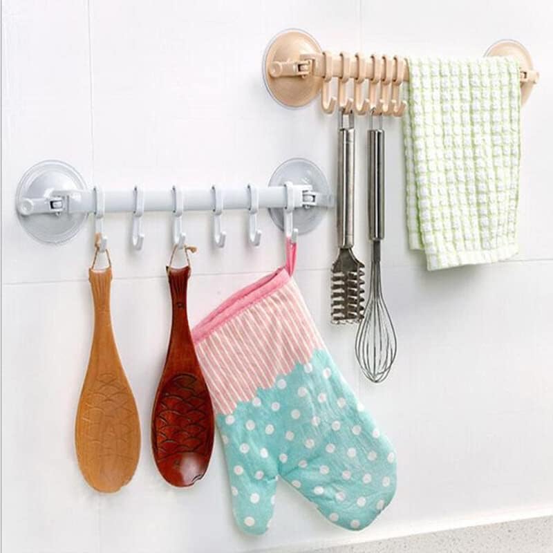XJJZS Ajusta ganchos de prateleira do banheiro de toalhas ajustáveis ​​Racks de armazenamento de cozinha ganchos de parede