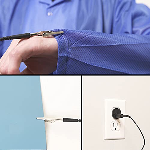 Cabo de aterramento ESD de atendimento estático com clipe de jacaré 8 'de comprimento com plugue de banana jack outlet Adaptador