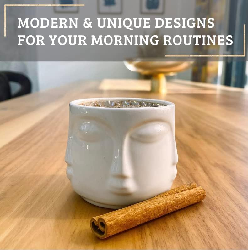 Copos de cerâmica Meggdecor para café expresso e cappuccino, xícara de café Double Expresso moderno e contemporâneo, um dos