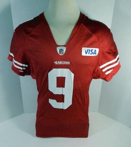 2010 San Francisco 49ers Josh McCown 9 Jogo emitido Red Practice Jersey 42 4 - Jerseys de jogo NFL não assinado usada