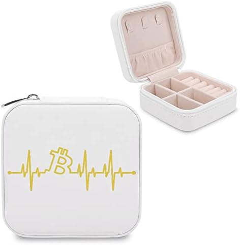 Bitcoin Heartbeat Jewelry Box Organizer Exibir Presente de estojo de armazenamento para mulheres Brincos de garotas