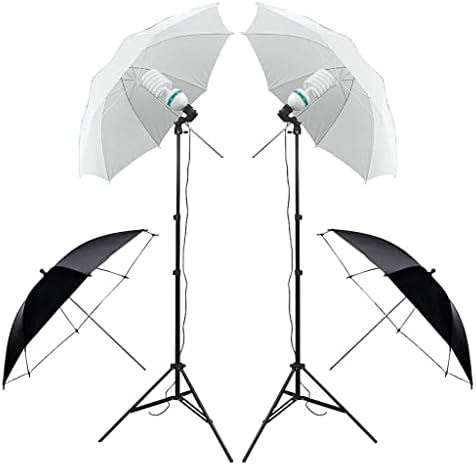 Kit de pano de fundo da iluminação fotográfica do estúdio CXDTBH + 4 cenários + 2 guarda -chuvas + 2*135 w lâmpadas + reflexão +