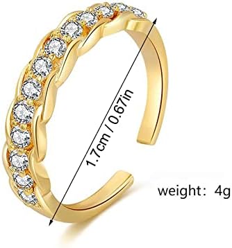 Yistu anéis para mulheres Anel ajustável com diamantes para mulheres Acessórios populares de jóias