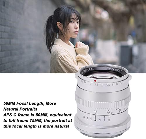 50mm F1.2 APS C Lente de foco manual grande lente de retrato de abertura para câmeras M1 M2 M3 M5 M100 para retratos para fotografar esboços
