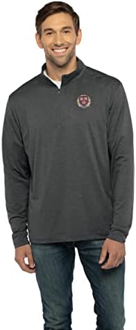 Vantage Apparel Men's Standard Collegiate Premium Lightweight Streichy Grey 1/4 Zip Pullover