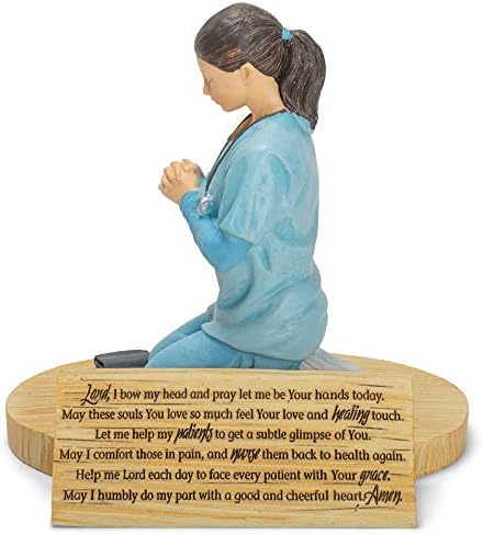 Dicksons enfermeira a oração, ajoelhando -se de uniforme 4,5 x 5,5 estatueta de mesa de pedra de resina