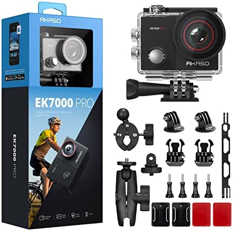 Câmera de ação Akaso Ek7000 Pro com pacote de kit de motocicletas