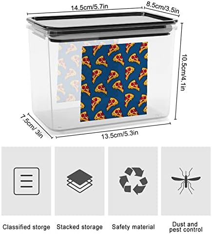 Pizza Doodle Alimentos Contêiner Plástico Caixas de armazenamento transparente com tampa de vedação