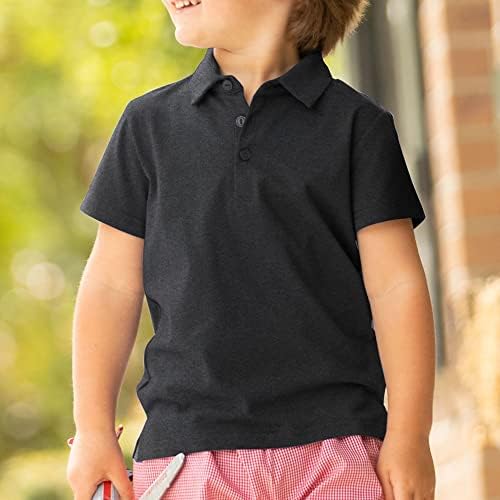 Uniforme da escola de camisa de golfe de Balennz Boy - umidade Wicking atlético de manga curta Camisas de pólo de