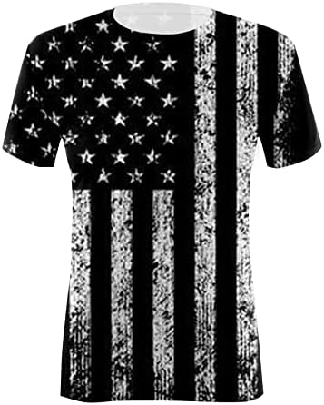 4 de julho T-shirts for Women USA Flag casual Summer Short Manve