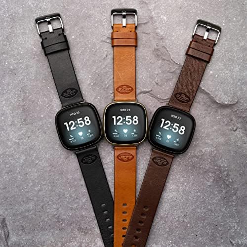 Time de jogo New York Jets Premium Leather Watch Band compatível com Fitbit Versa 3 e Sense