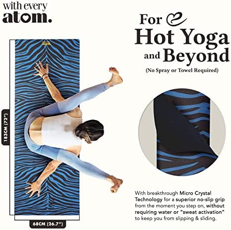 Com todos os átomos viagens de ioga Mat - Mens e mulheres pesadas, espessos para treino de ginástica em casa, borracha aderente,