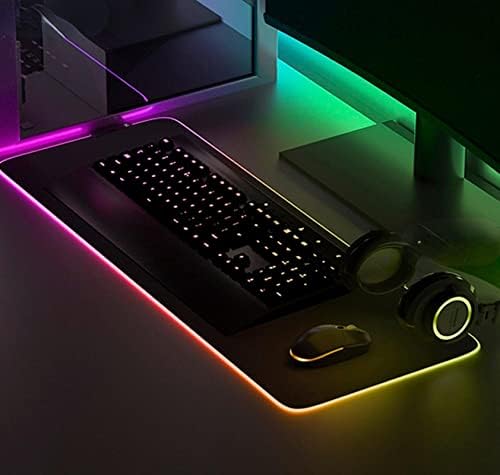 Almofada de mouse luminosa e espessada aumentada e espessada com a almofada de teclado de teclado para jogos de