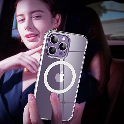 Caixa de telefone Crystal Clear Yemodo para iPhone 14 Plus 6,7 Protetive Magnetic iPhone 14 Plus Case compatível com MagSafe