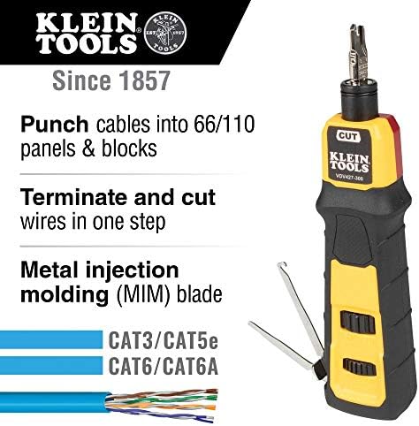 Klein Tools VDV501-851 Kit de testador de cabos & VDV427-300 Ferramenta de impacto de impacto, 66/110 Blade