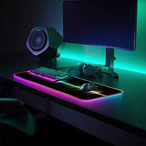 RGB Mouse Pad - Yiculkw grande bloco de mouse de jogos RGB, 14 modos LED brilhante de tamanho grande bloco de camundongo, para laptop/teclado/mouse/desktop
