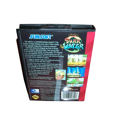 ADITI Dark Water US Cobra com caixa e manual para sega megadrive Gênesis Console de videogame de 16 bits cartão MD