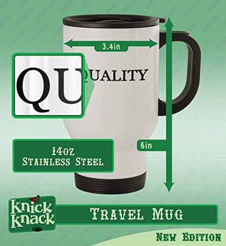 Presentes de Knick Knack Monition - Caneca de viagem de aço inoxidável de 14oz, prata