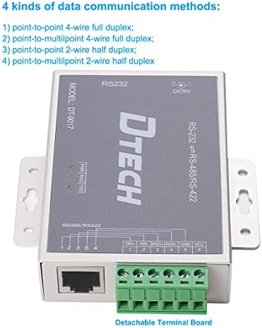 DTech Bidirecional ativo rs232 a rs485 conversor serial rs422 com proteção de surto 600w 15kv esd db9 para rj45 phoenix contatos