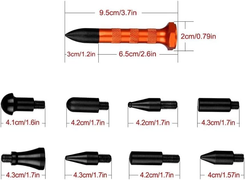 CXGS Dent Pulcer sem tinta Dent Reparo Tool Metal Tap Kits Tool Kits Diy Toque de caneta com 9 Dicas de cabeça Dent Ferramentas