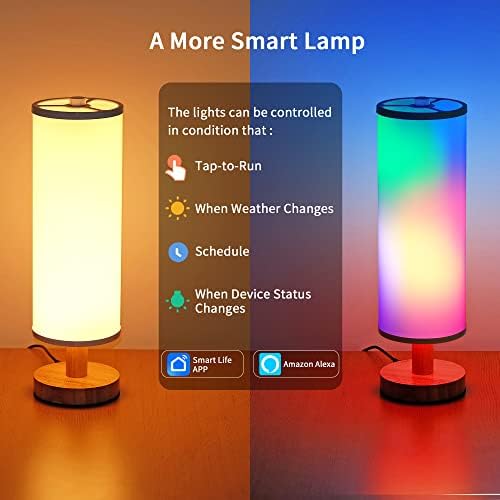 Lâmpada de mesa de chify, lâmpada de mesa inteligente RGB Lâmpadas de mudança de cor, controle remoto e de controle de aplicativos com
