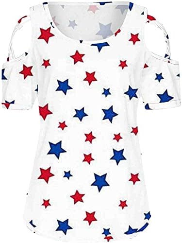 Summer Womens saindo da moda solta fofa casual 2023 American Flag Shir