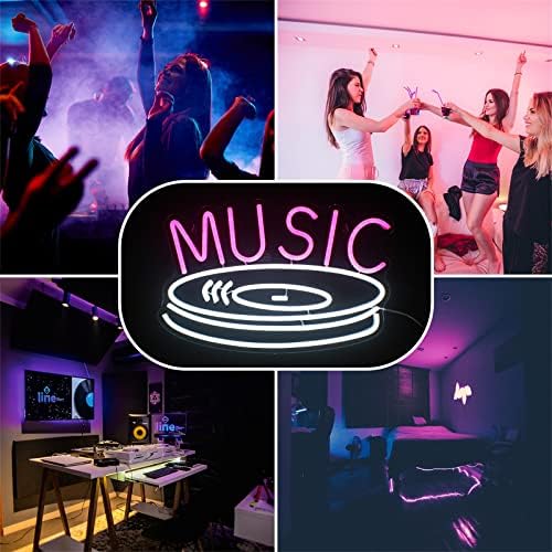 Maxsmlzt Music Record Neon Light LED Music Record Neon Sign Studio Música Signboard Sign Home Music Bar DJ Neon Sign Música