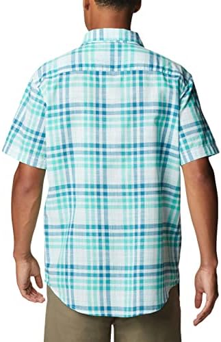 Camisa de manga curta de cor corante para homens de columbia
