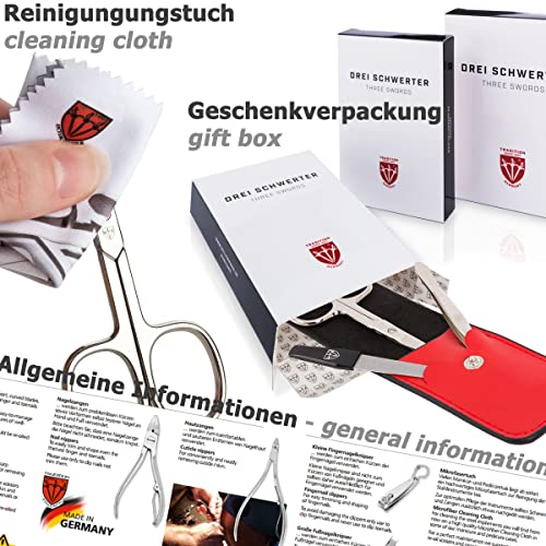 3 Espadas Alemanha - Qualidade da marca 7 peças Manicure Pedicure Helfing Kit Conjunto para capa de couro de tesoura de